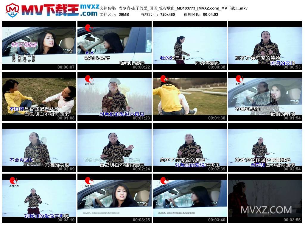 曹尔真-走了的爱_国语_流行歌曲_MB103773